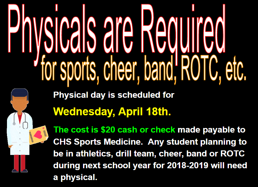 Physical day is scheduled for Wednesday, April 18th.